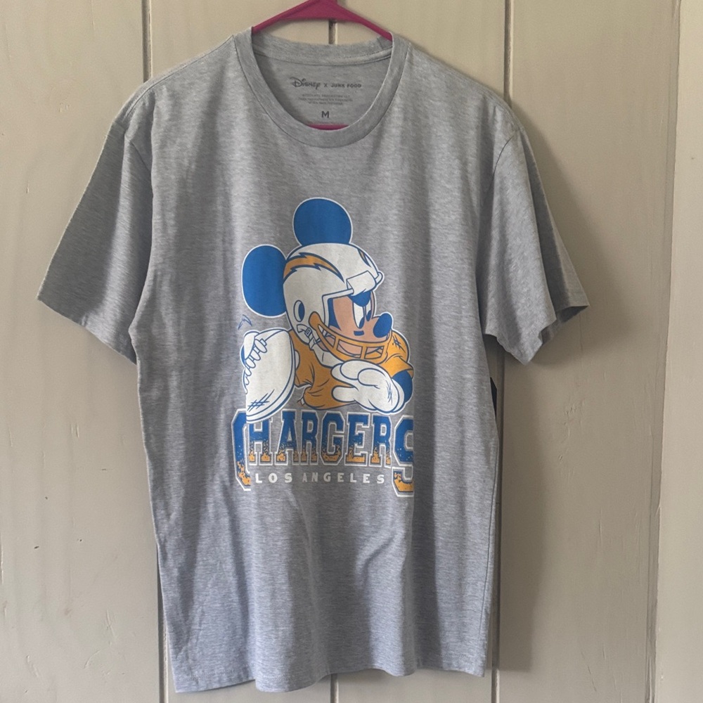 Disney Men's Gray Mickey Mouse Chargers Tee